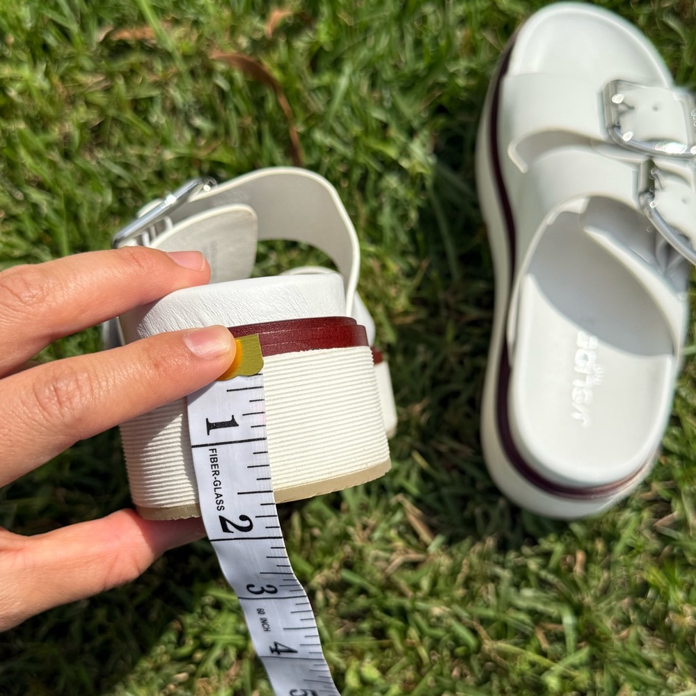 Chic White Platform Sandals with Buckle Detail - Picture 11 of 12